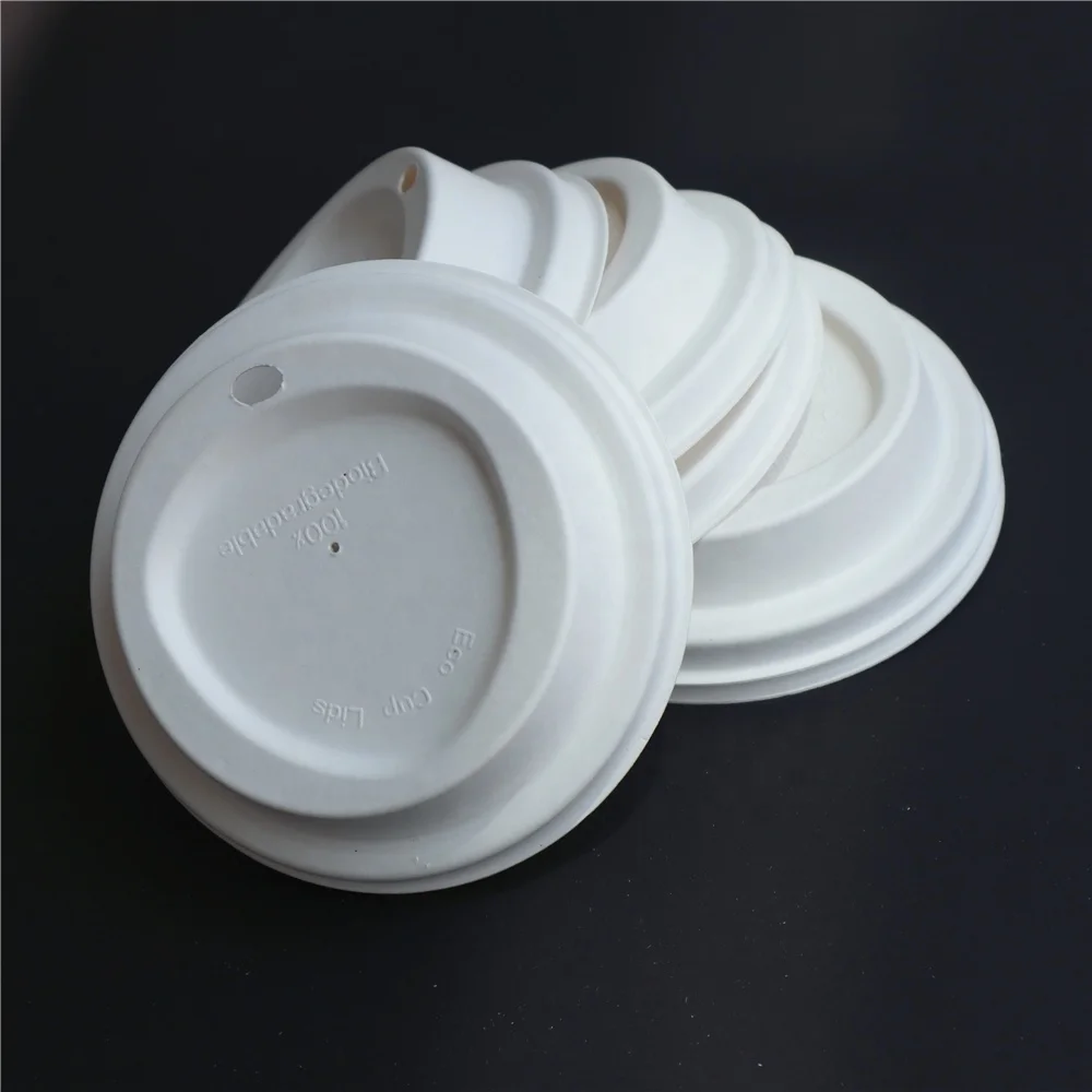
New design disposable bagasse paper cup lid with high quality 
