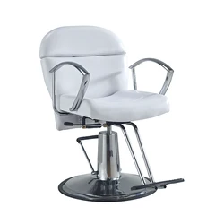 Pure white synthetic leather hydraulic pump rotate height adjustable hairdressing salon furniture reclining barber chair