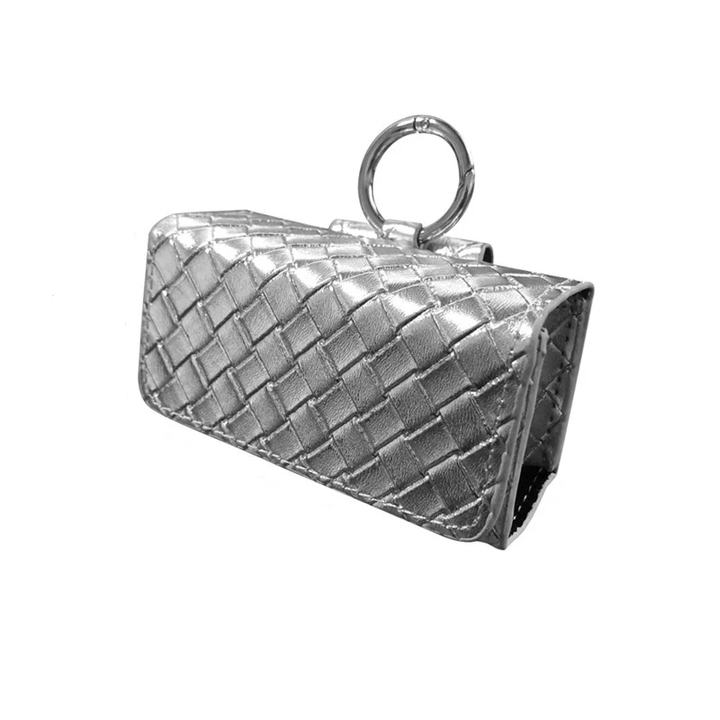 New PU leather tartan pattern golf balls packing case customized two piece storage golf balls bag pouch