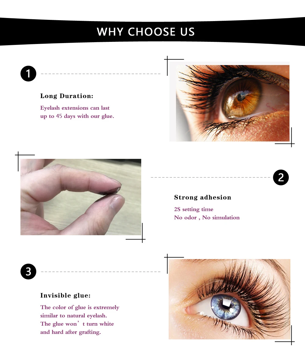 Lady Black Glue 10ml for Eyelash Extensions Professional Eyelash Glue Made in Korea for Sale Good Quality