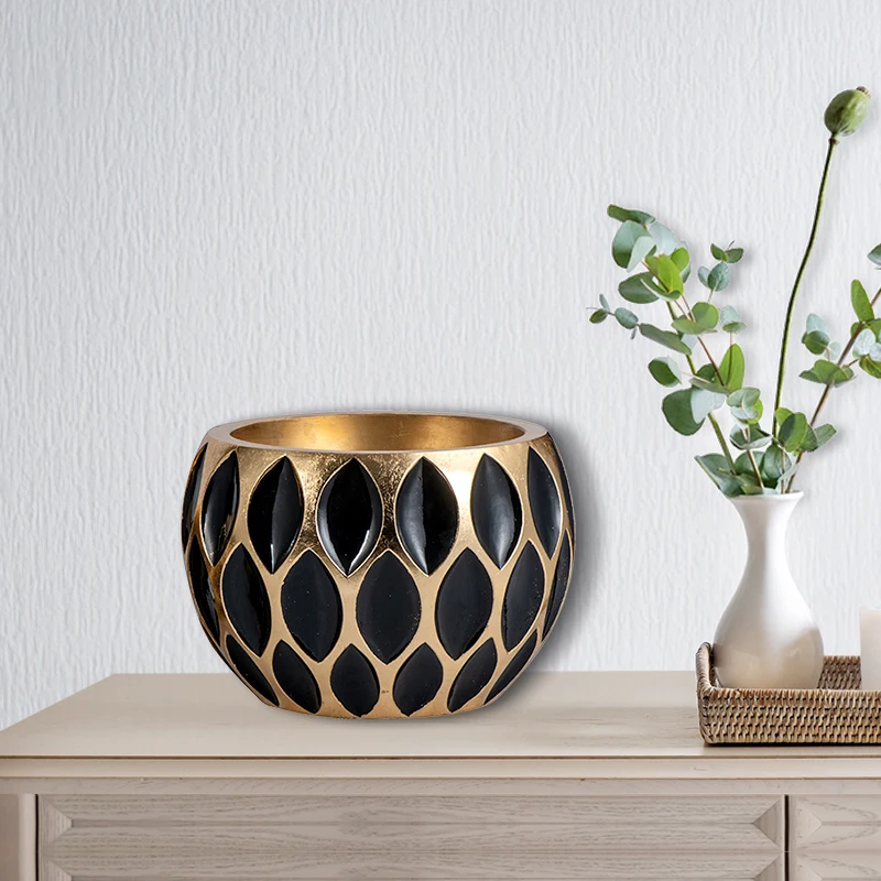 2020 New Products Luxury Nordic Vintage Decoration Ball shape Round big Gold ceramic floor flower vase