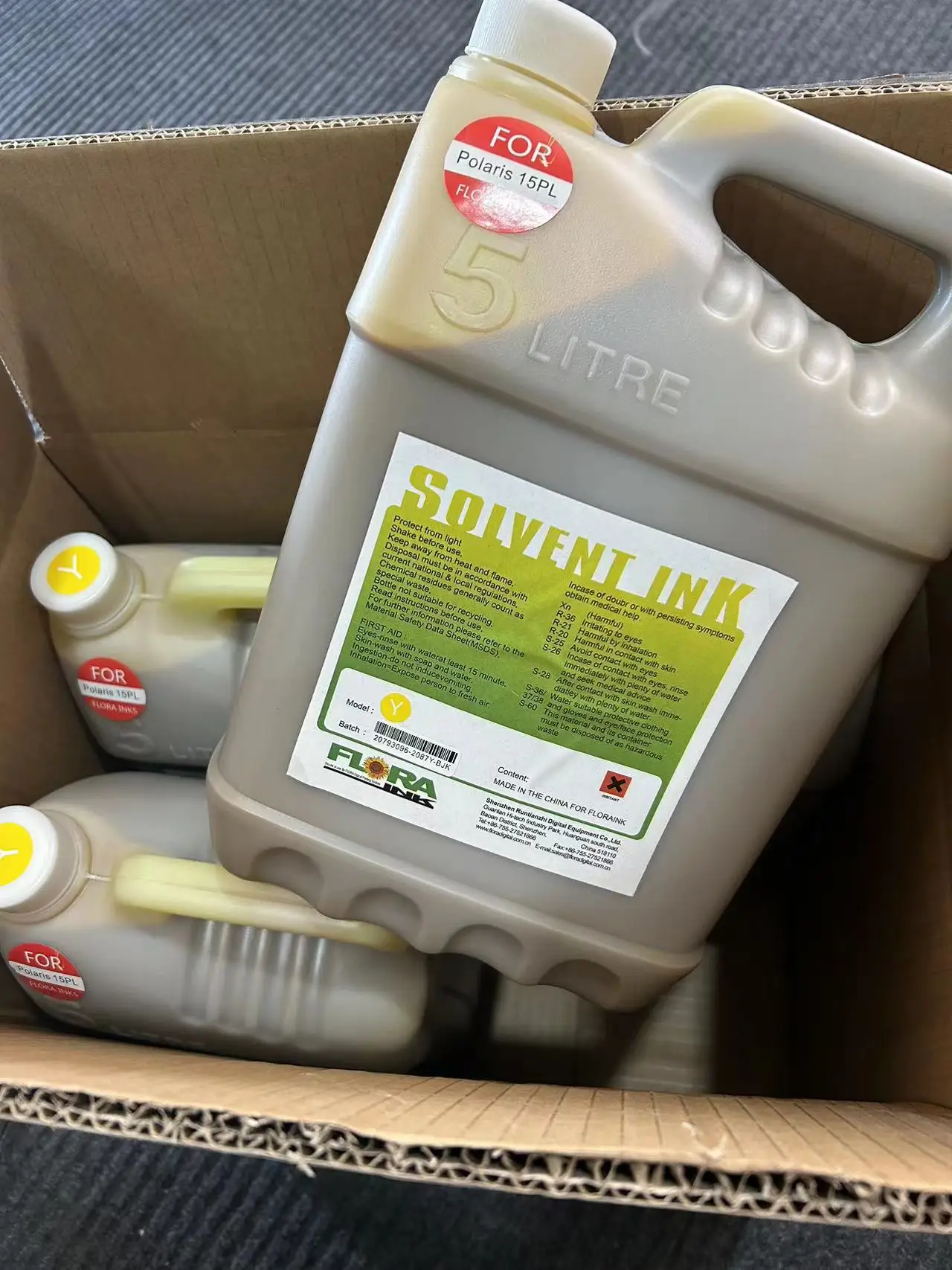 flora solvent printer Original flora 5000ml eco solvent ink use for spectra pq512 15pl print head