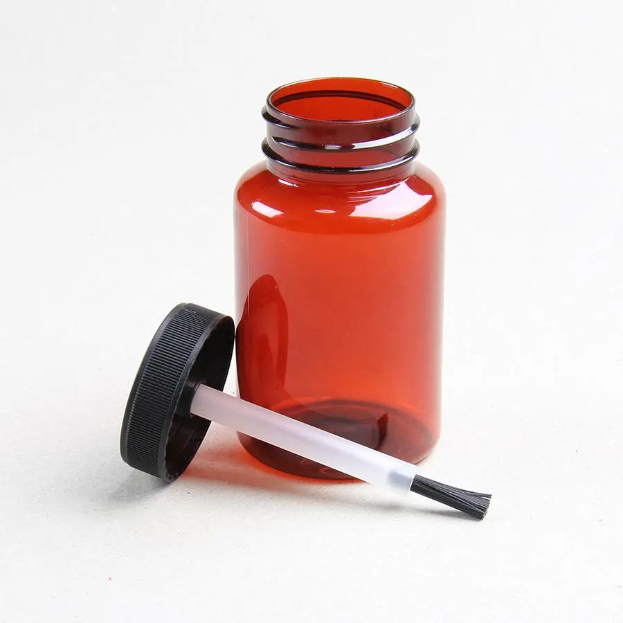 Wide Mouth Empty Plastic Bottles with Brush Cap 15ml 20ml 30ml 50ml 60ml 80ml 100ml 120ml 150ml