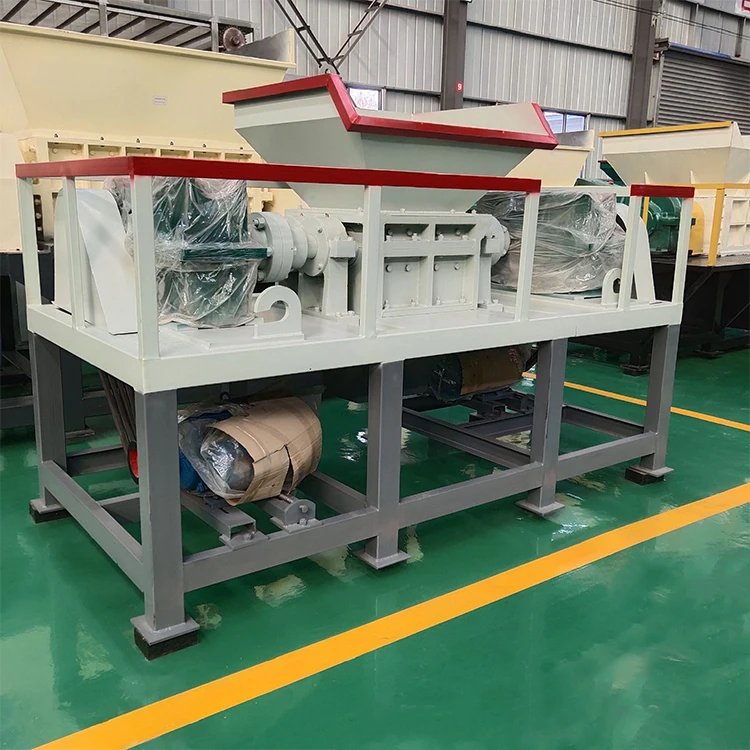 double shaft industrial large paper waste plastic car tire carton box shredder