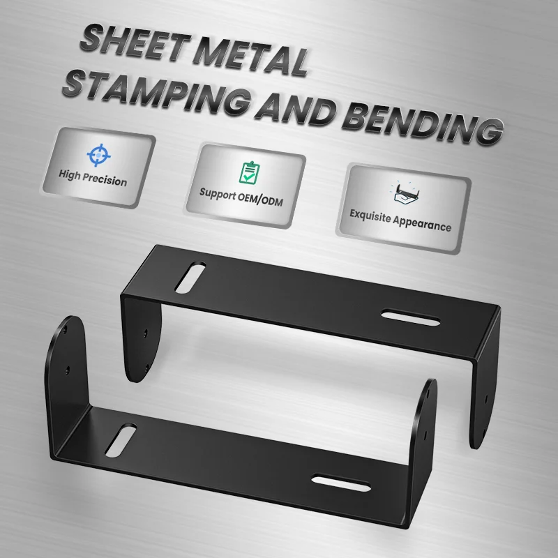 Custom Black Powder Coating Cold Rolling Sheet Metal Bending and  CNC Cutting Service Cnc Machining Parts Metal Stamping Kit