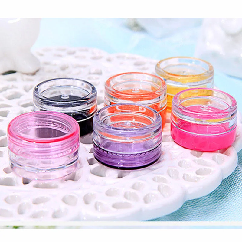 PS Plastic jar For Loose Powder 3g 5g Clear Cream Jar Plastic Pot Mini Transparent Cosmetic Sample Container With Lid