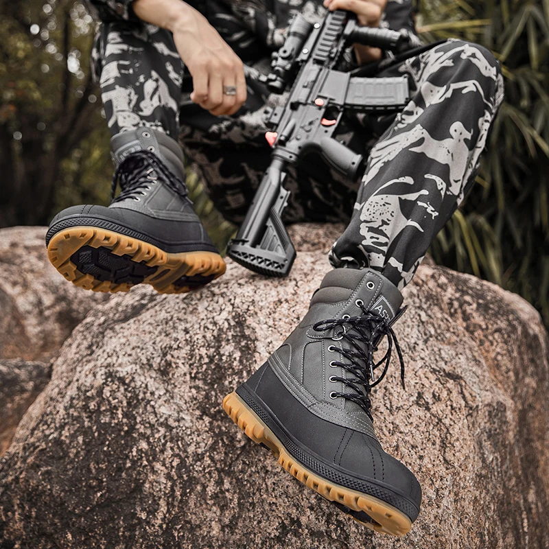 
Mens Hiking Boots Waterproof Outdoor Suede Desert Boots Military Plus Size #39-#48 