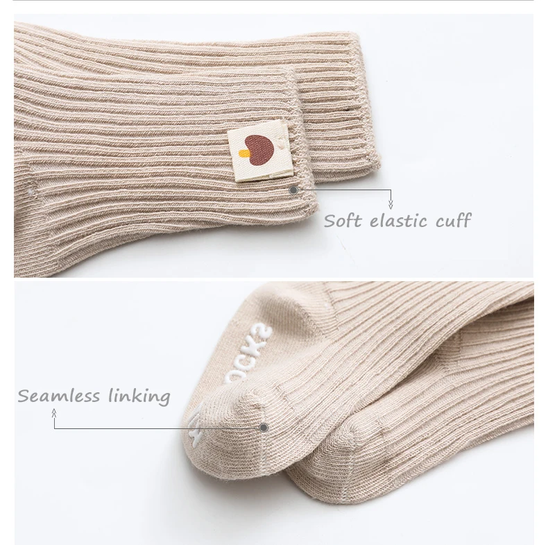 Newborn Anti Slip Babies Cotton Socks With 3d non slip kids socks for Happy Baby Girls Custom