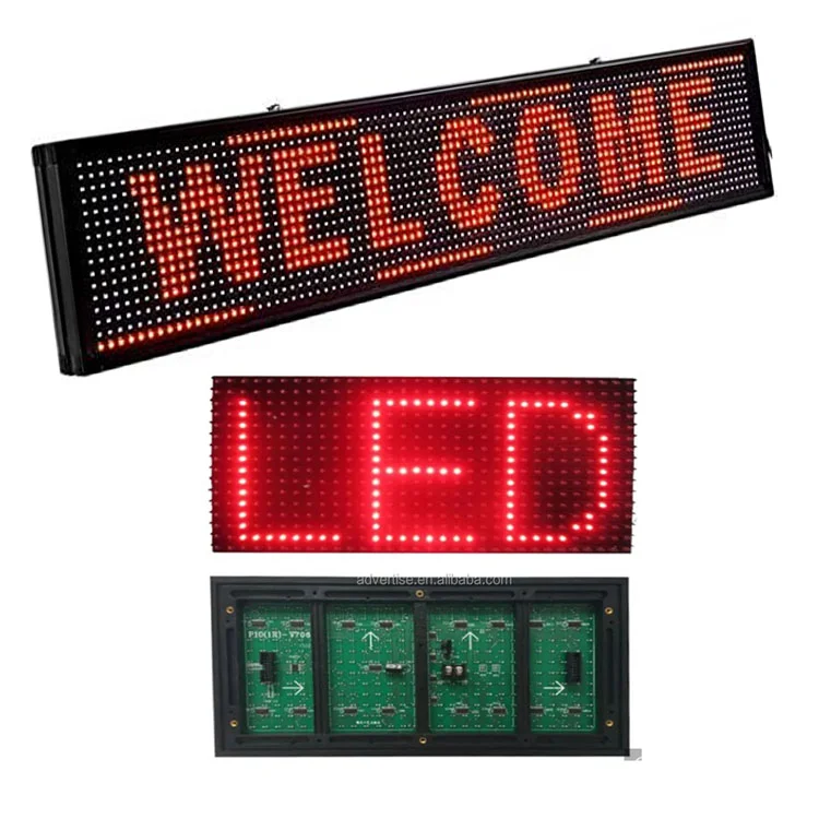 Indoor&Outdoor P10  Red Color Message Board LED sign led scrolling p10 led display