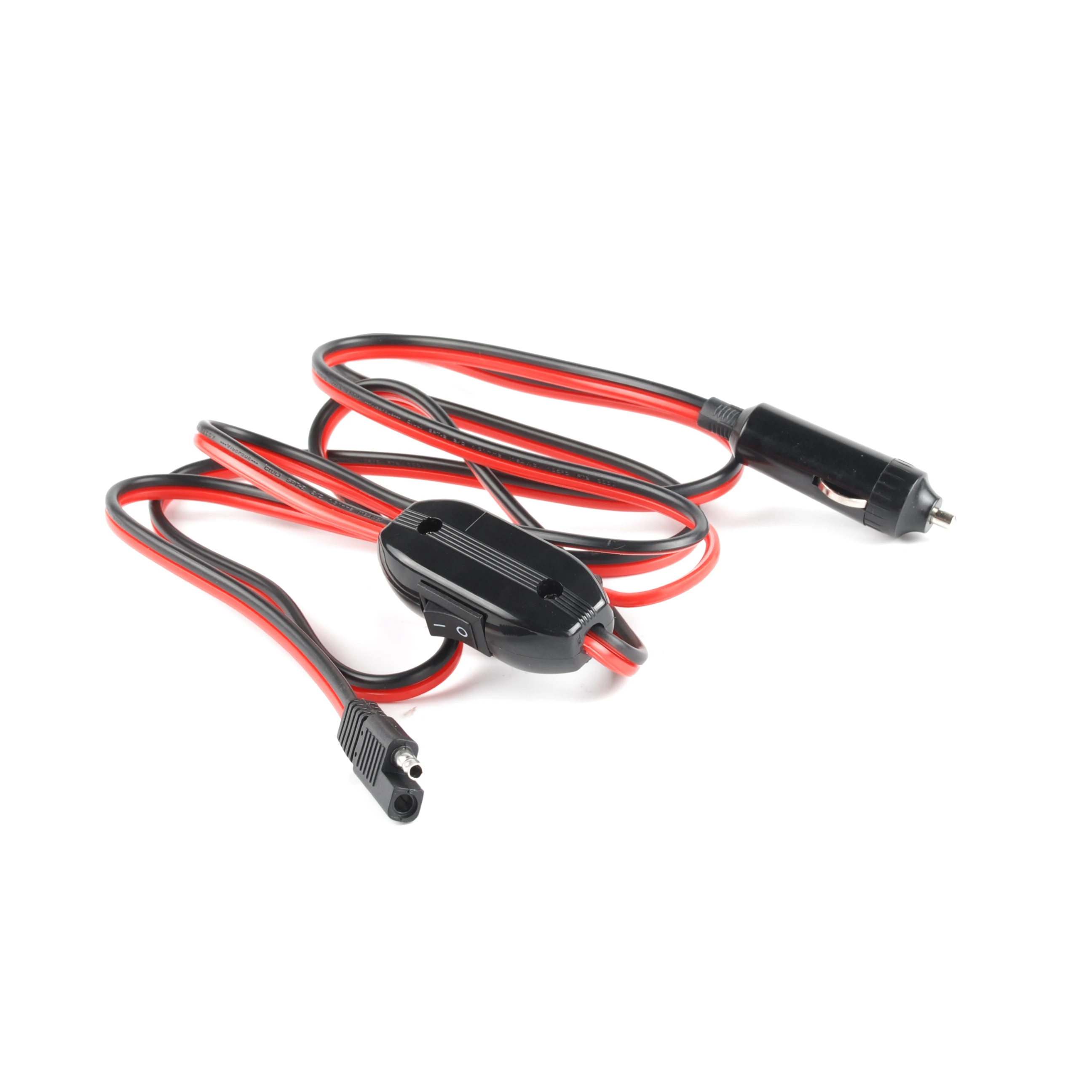 4 Meter Red/black Standard Wire 2 Pin SAE Connector To Car Cigarette Plug With Switch Power Charger Adapter