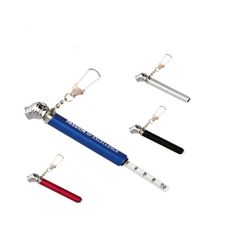 Promotional Mini Pen Shaped Tire Air Pressure Gauge Tester with Keychain Customized logo for Promotion 50 PSI