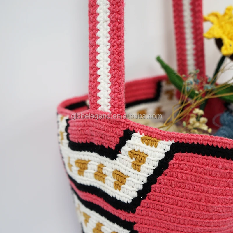 Crossbody Handbag Bolso Wayuu Mochila Crochet Shoulder Handicraft Cotton bucket bag women