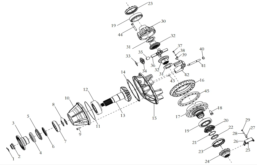 Главный редуктор задней оси в сборе 9:31 i = 11,98, контейнер для клемм SHACMAN SINOTRUK DZ9112320901, дифференциальная сборка