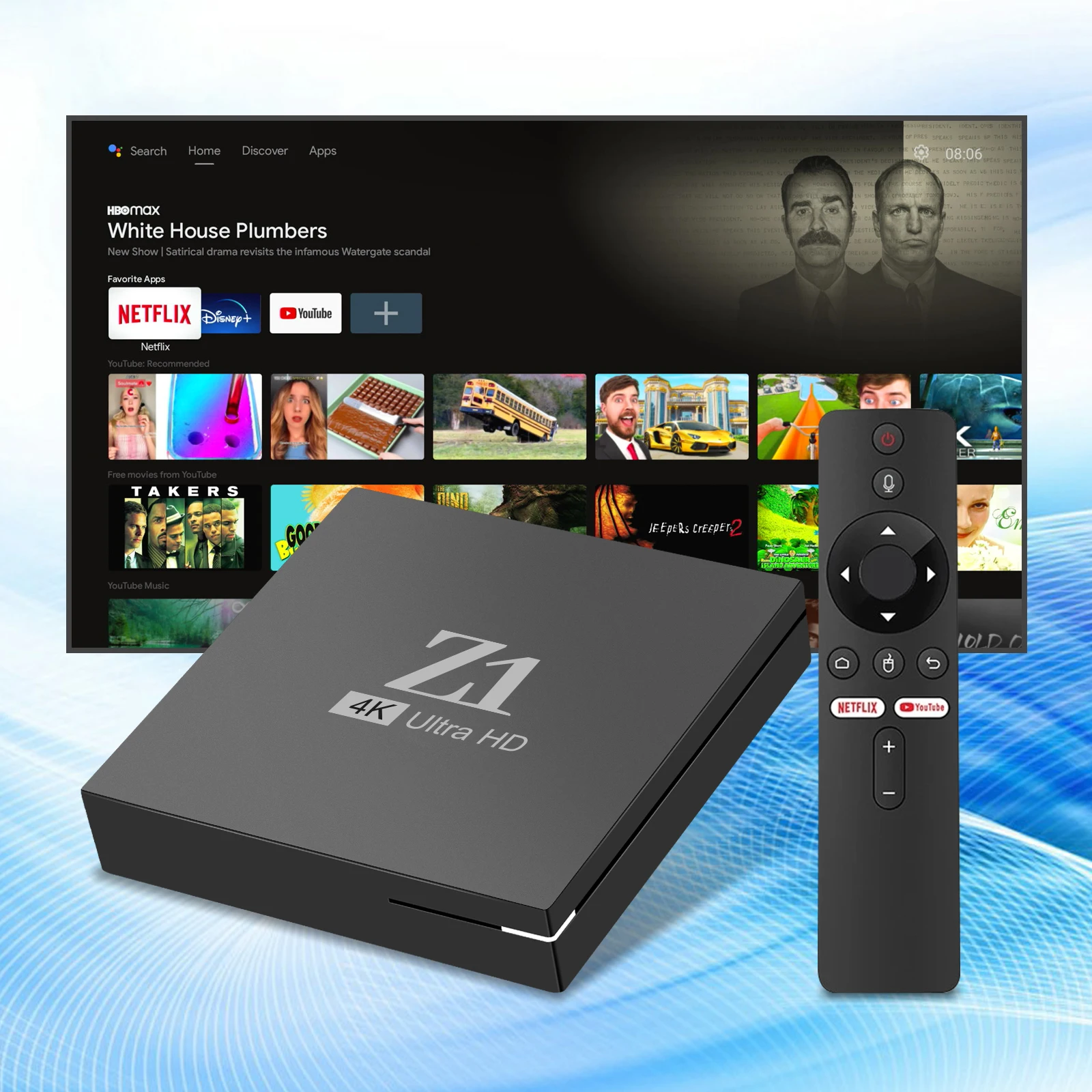 Full smart Android box  Z1 Allwinner H313 with BT voice Remote Voice Control Dual WIFI 2+16GB 4K Supported  Android Set Top Box