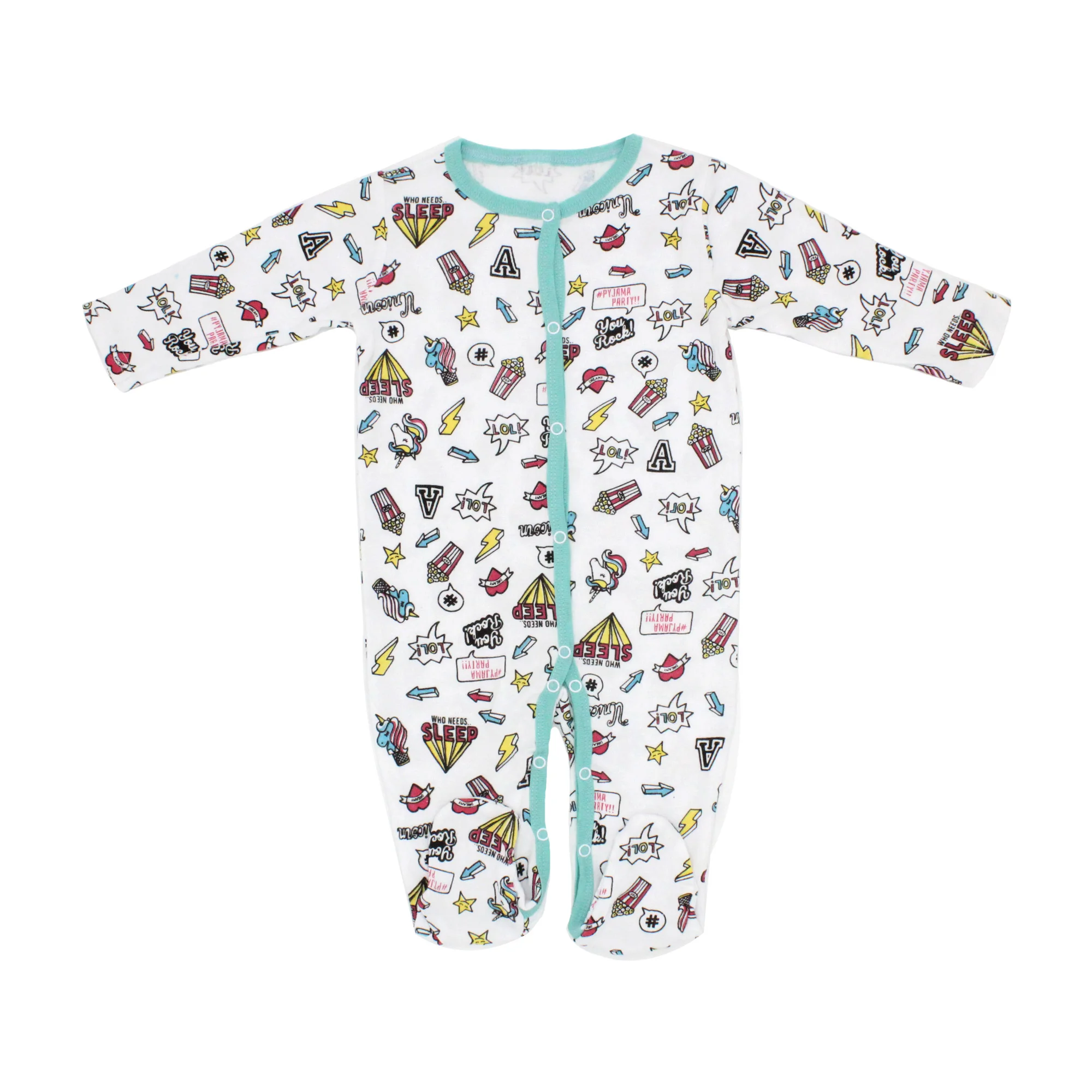 
In stock all over water print cute infant jumpsuit wholesale 100% cotton rib knit new born baby boy rompers clothes 