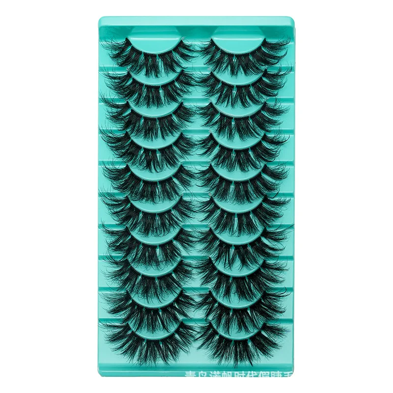 Cross-border false eyelashes thick long curly eyelashes European and American anti-mink eyelashes stage decoration false