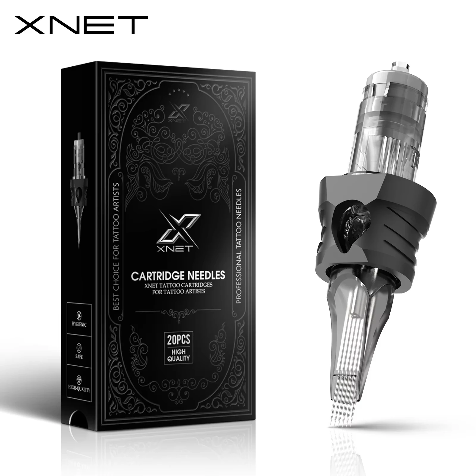 XNET Aurora 20pcs/box 0.3mm 0.35mm Sterilized Safe 5rm 7rm 9rm 11rm 13rm 15rm RM Curved Magnum Tattoo Cartridges Needles