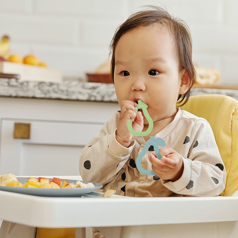 Pear Silicone Teether  Baby Teether Silicone Fruit pear Baby silicone teething chewers