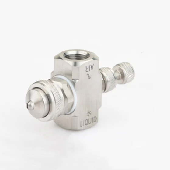 Adjustable air atomizing nozzle 1/4 stainless steel two fluid siphon nozzle mist spray nozzle