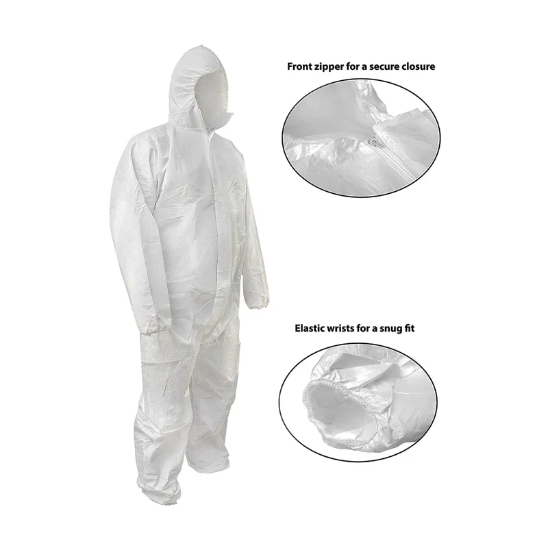 Manufactured disposable chemical suits Type 4/5/6 protection coverall protective suit with PPE