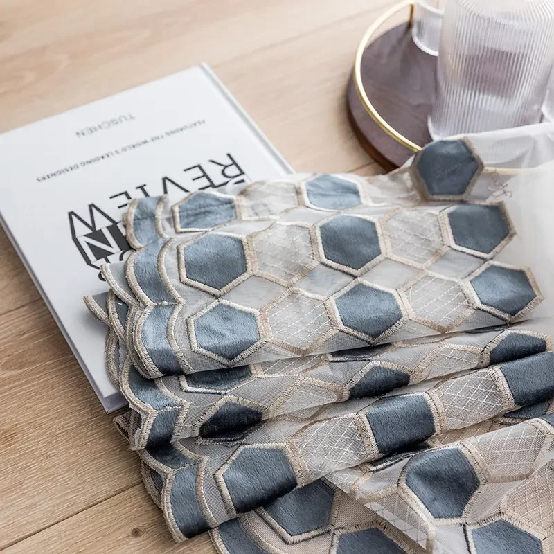 Wholesale New Embroidery Window Gauze,embroidered organza fabric sheer curtain