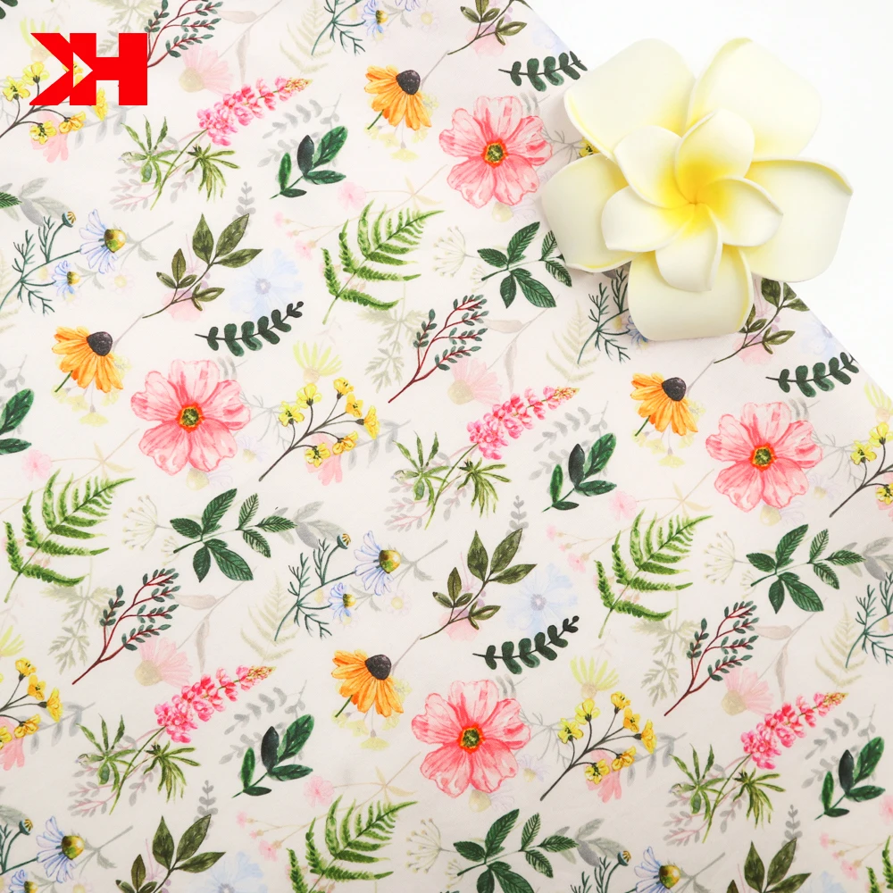 Chinese soft  flower printed cotton poplin fabric for  cloth
