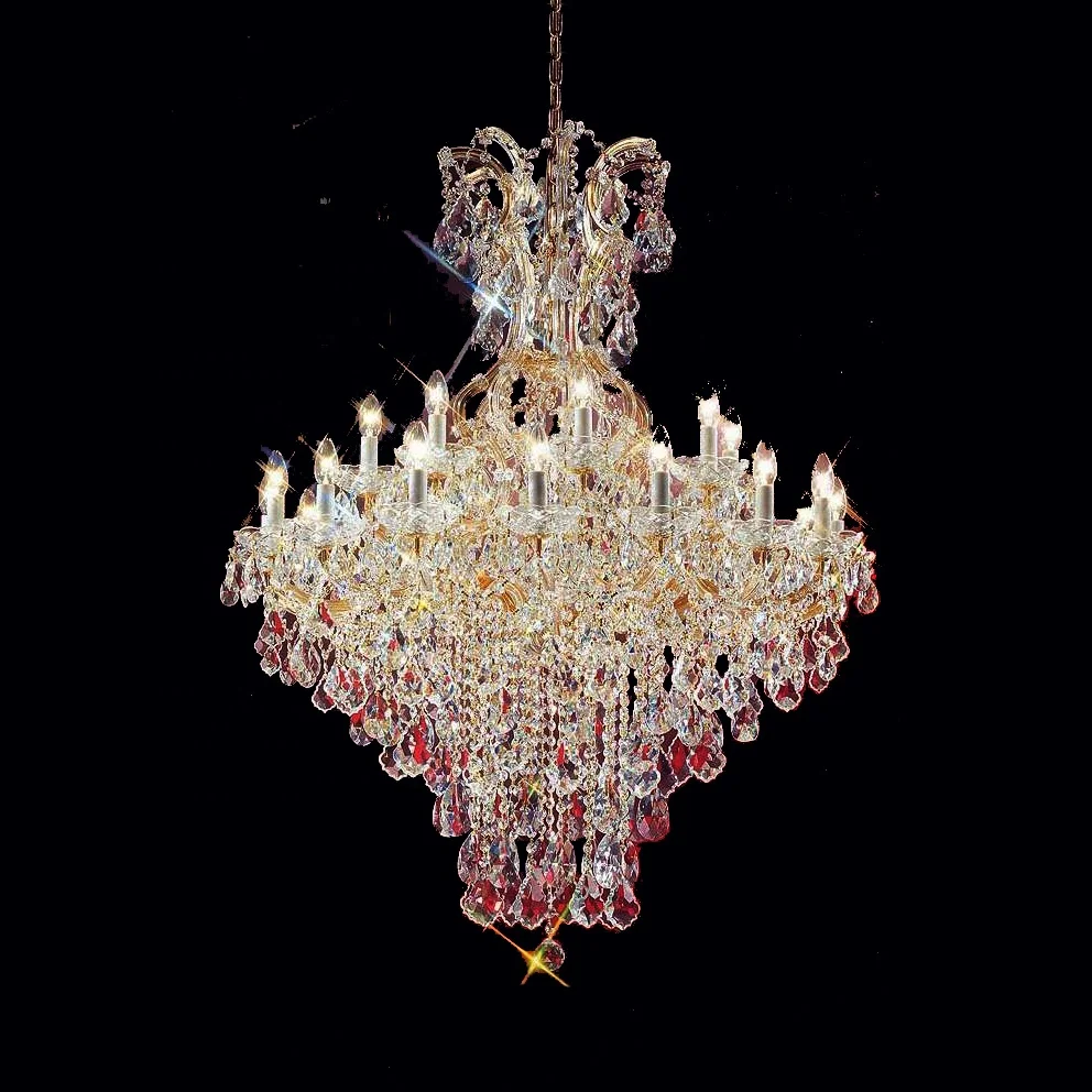 31lights 100cm gold maria theresa crystal chandelier for living room lustre cristal candelabra classic bohemian luminaire