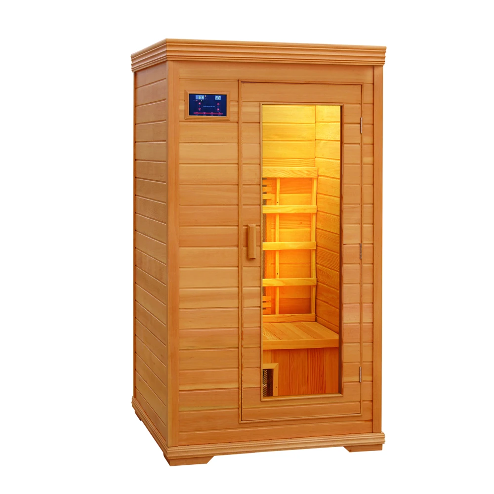 SS-100H portable steam sauna red cedar wooden indoor 1 person far infrared sauna manufacturer