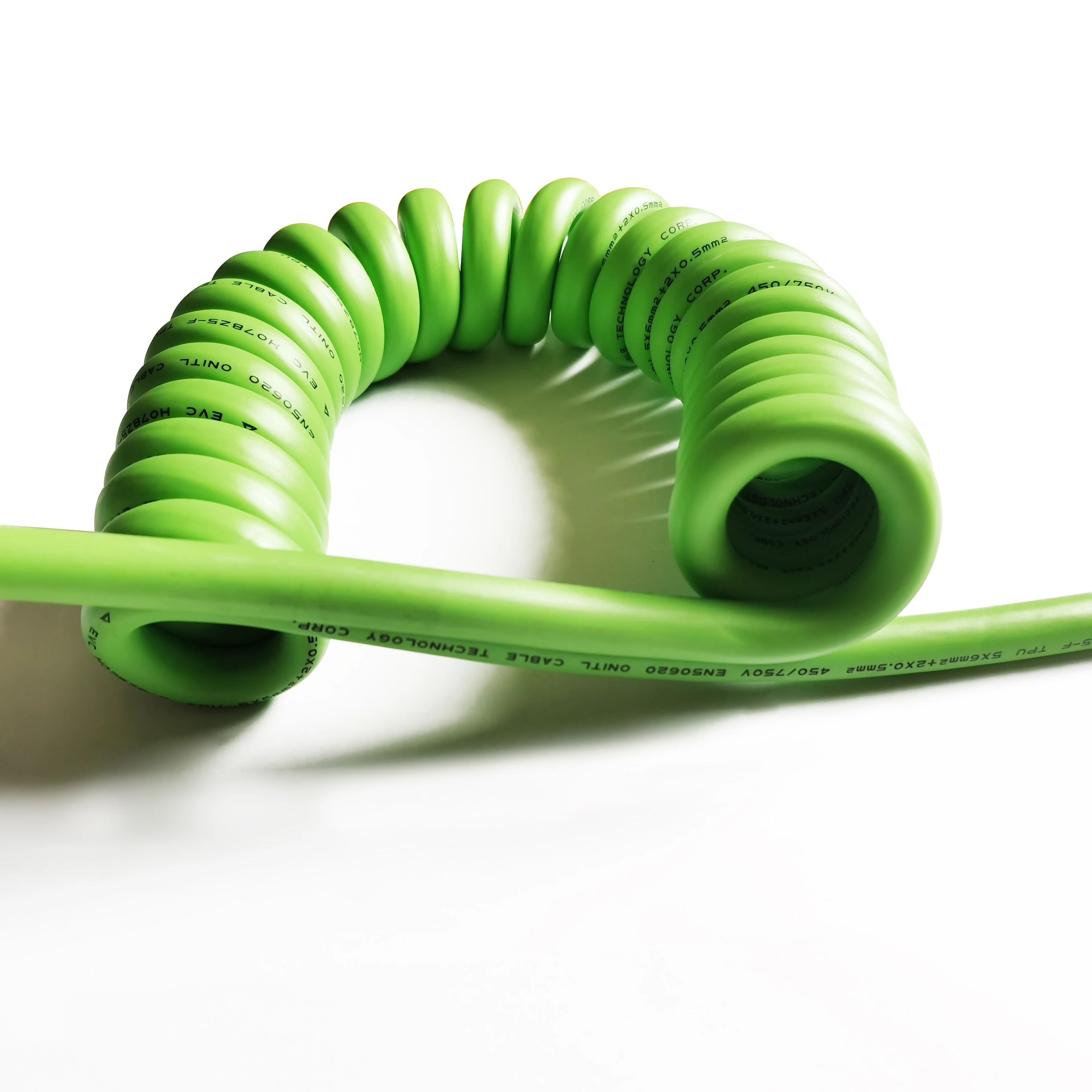 three-phase 16A 5*2.5mm+0.75mm 5m 6m 8m 10m EV spring  cable  Charging pile spiral cable spiral power cable