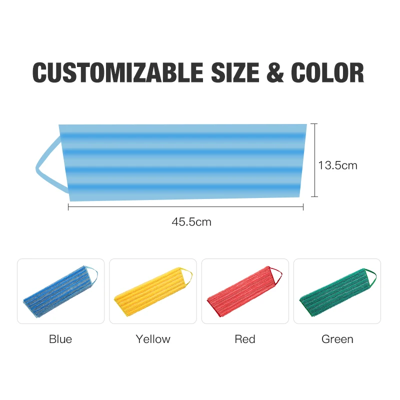 Wholesale Commercial Industrial Microfiber Wet Mop Trapezoid Shape Cleaning Floor Tool Scrubbing Refill Head Microfiber Mop