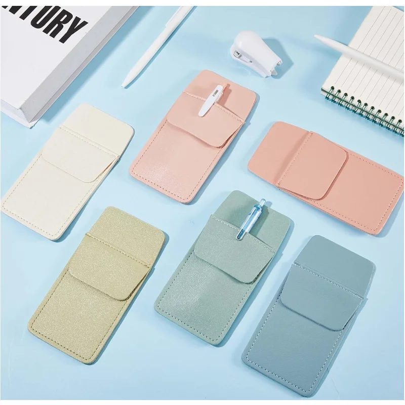 Custom Fashion Pouch Nurse Pen Holder For Shirts PU Leather Pen and Pencil Case with Front Pocket Doctor Pencil Sleeve Holder