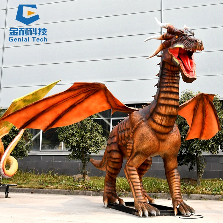 Giant Animatronic Animated Movie Orange Dragon Western Dragon