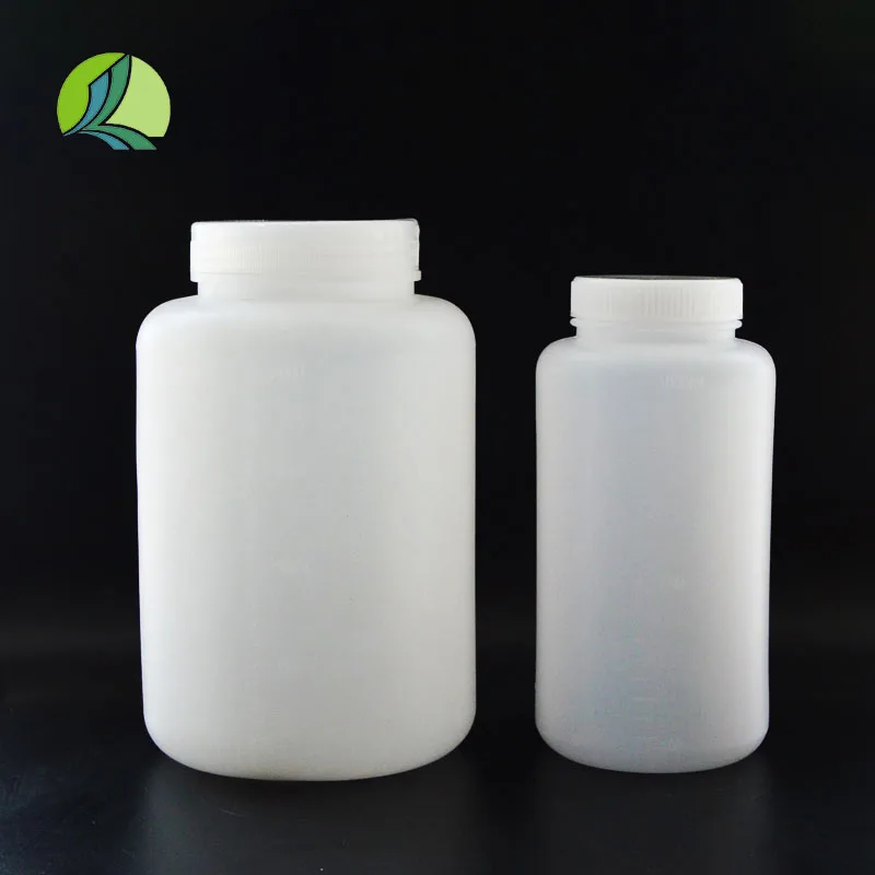 Manufactory 1000ml 1L 2L HDPE PP Plastic Laboratory Chemical Use Wide Mouth Reagent Bottle with Inner Lid for Lab