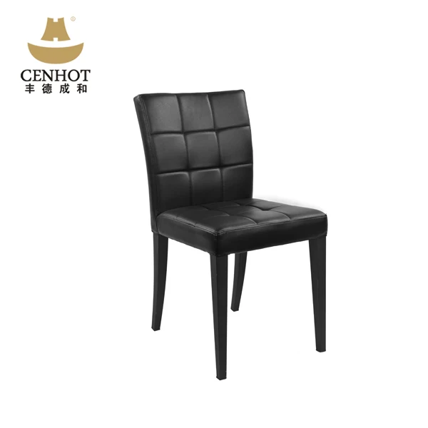 Luxury Upholstered PU Leather Chair Metal Hot Pot Restaurant or Korean BBQ Dining Chair