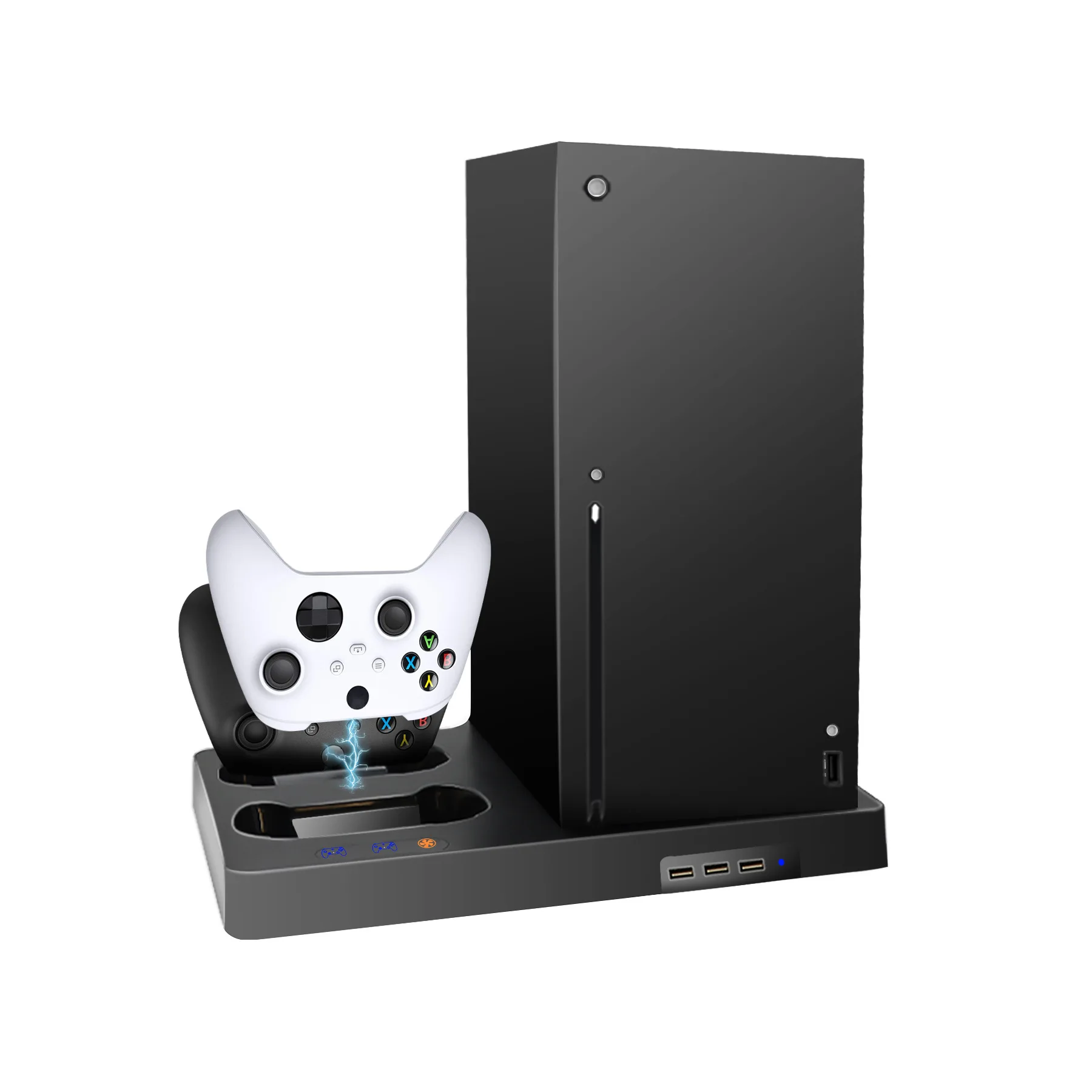 Vertical Stand Cooling Fan for Xbox Series X with 2 Pack Rechargeable Batteries Charging Station for XSX Controller Console