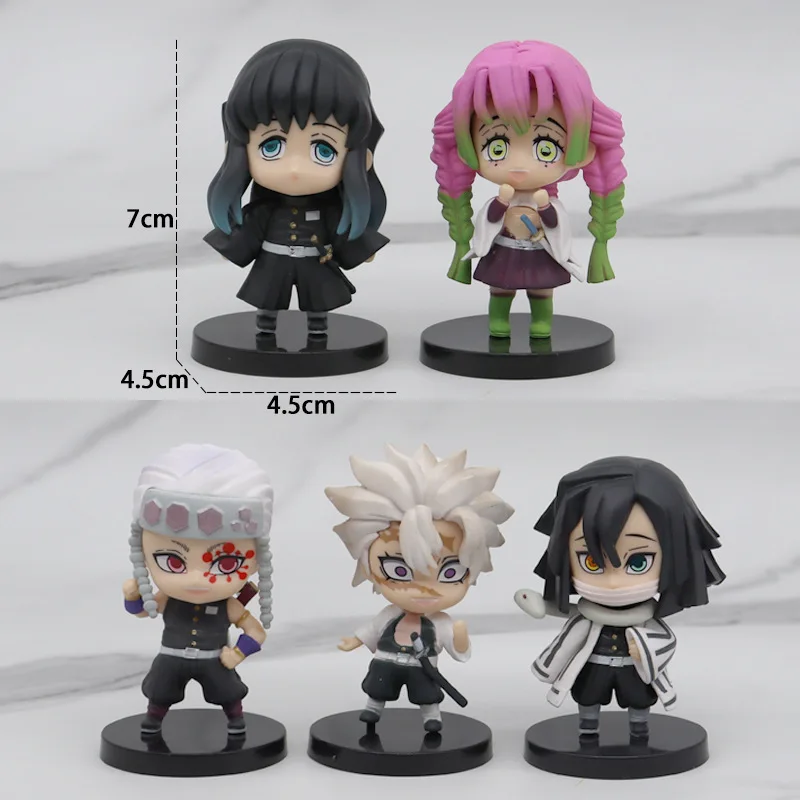 Hot Sell 5pcs/set Action Figures Demon Slayer Cartoon Toys 7cm Collection Model Doll PVC Anime Figure Kimetsu no yaiba Figure