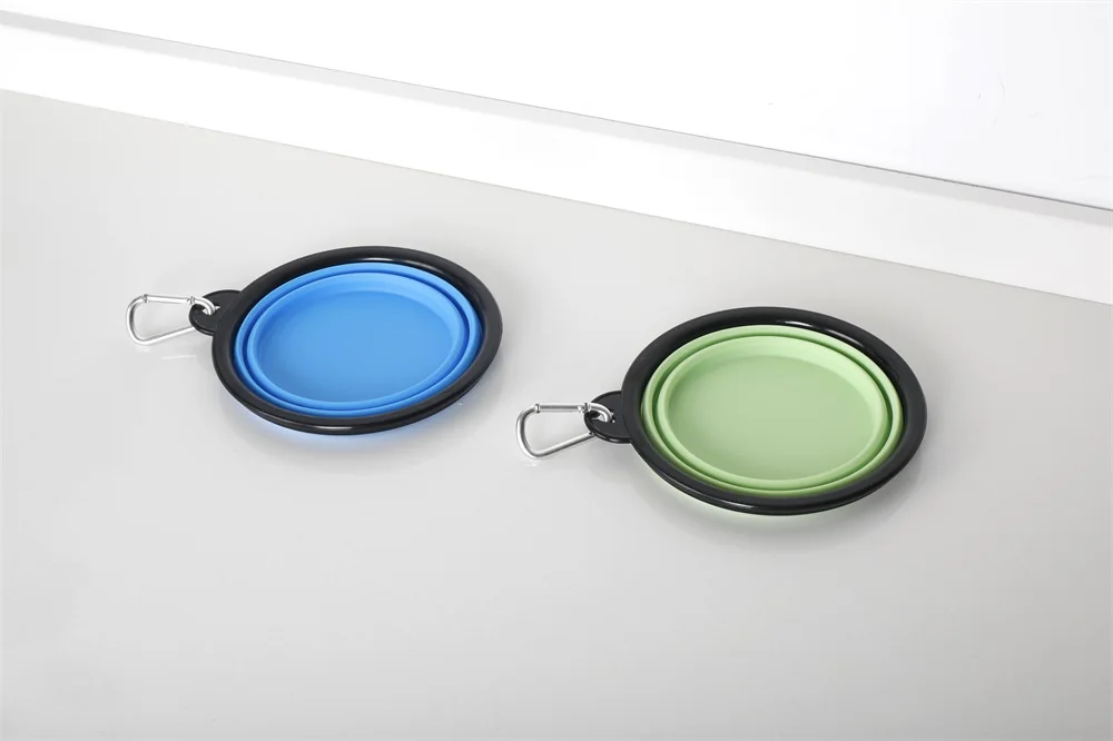 Portable Silicone Pet Bowl Slow Feeder Collapsible Dog Bowl white non slip folding dog bowl