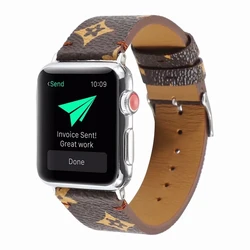 Очаровательный спортивный кожаный ремешок с принтом подходит для ремешка Apple watch модный 2021 года роскошный бренд