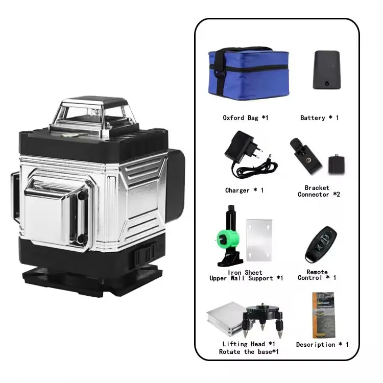 LARIX 16 line 4D High precision Self-leveling Laser laser level machine  strong light Vertical Cross Line Laser