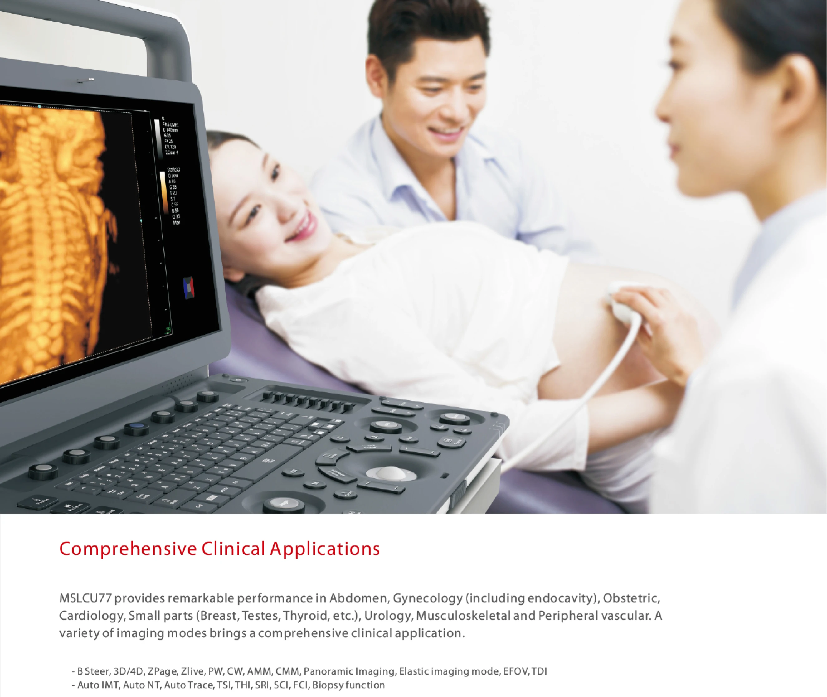 3D 4D Color Ultrasound Echo Machine Portable Doppler Medical  Doppler Ultrasound Scanner for human and veterinary