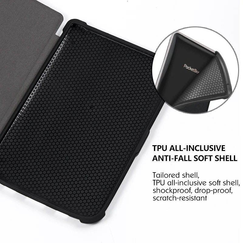 Smart case for Pocketbook 606/616/627/628/632/633- Touch Lux4/Basic Lux2/Touch HD3 - Drop Resistance Soft Shell Protective Cover