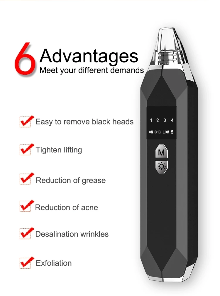 Удаление черных точек и прыщей вакуумное всасывание удаление с подогревом глубокий очиститель лица