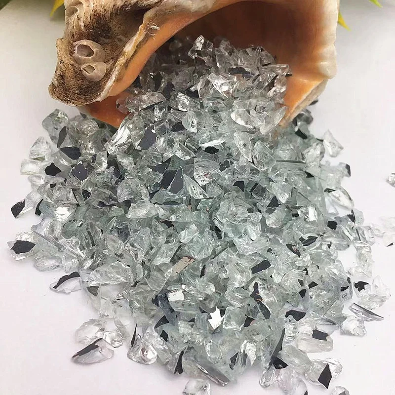 Factory wholesale solid cheap recyclable broken glass crushed mirror glass for home decoration
