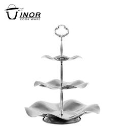 luxury wedding cake display plate stainless steel dessert tray for wholesale