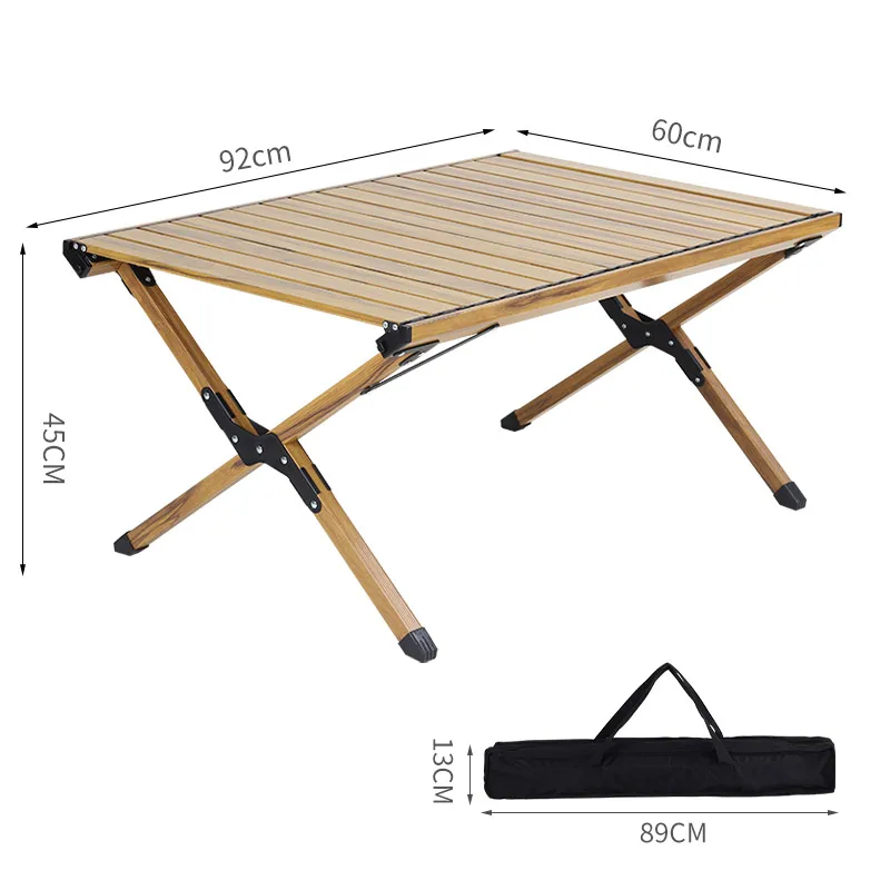 Wholesale Customized Tianye New Design Foldable Wood Grain Aluminum Egg Roll Table For Camping