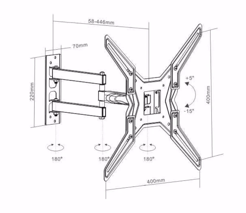 Sturdy VESA 75 Inch LED TV LED Wall Mount LCD Wall Stand Mount TV Stand Floor Wood TV Stand