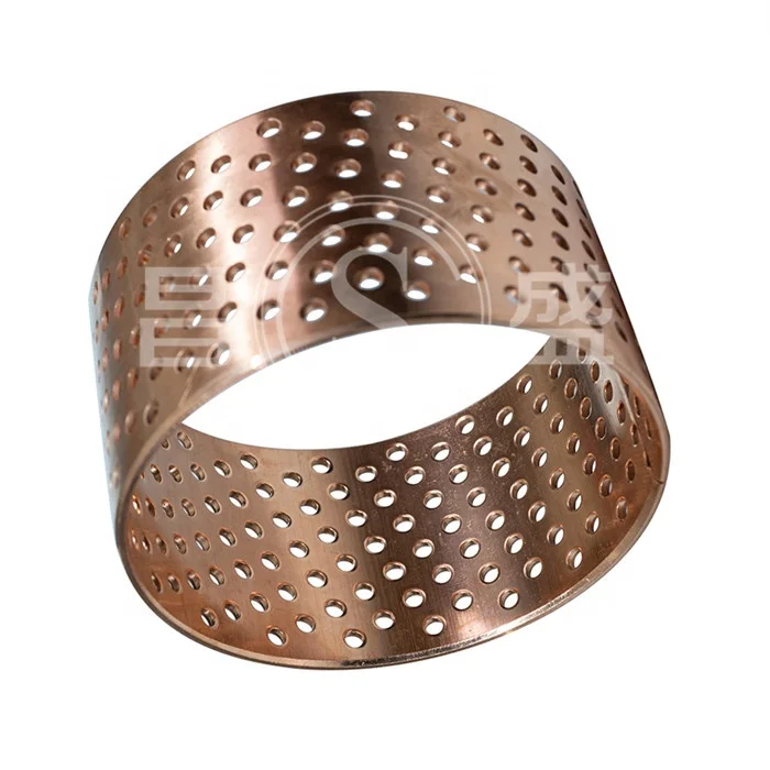 Agricultural Machinery Parts CuSn6 Or CuSn8P Round Oil Hole Split Bronze Bearing Bushing With Seal Ring