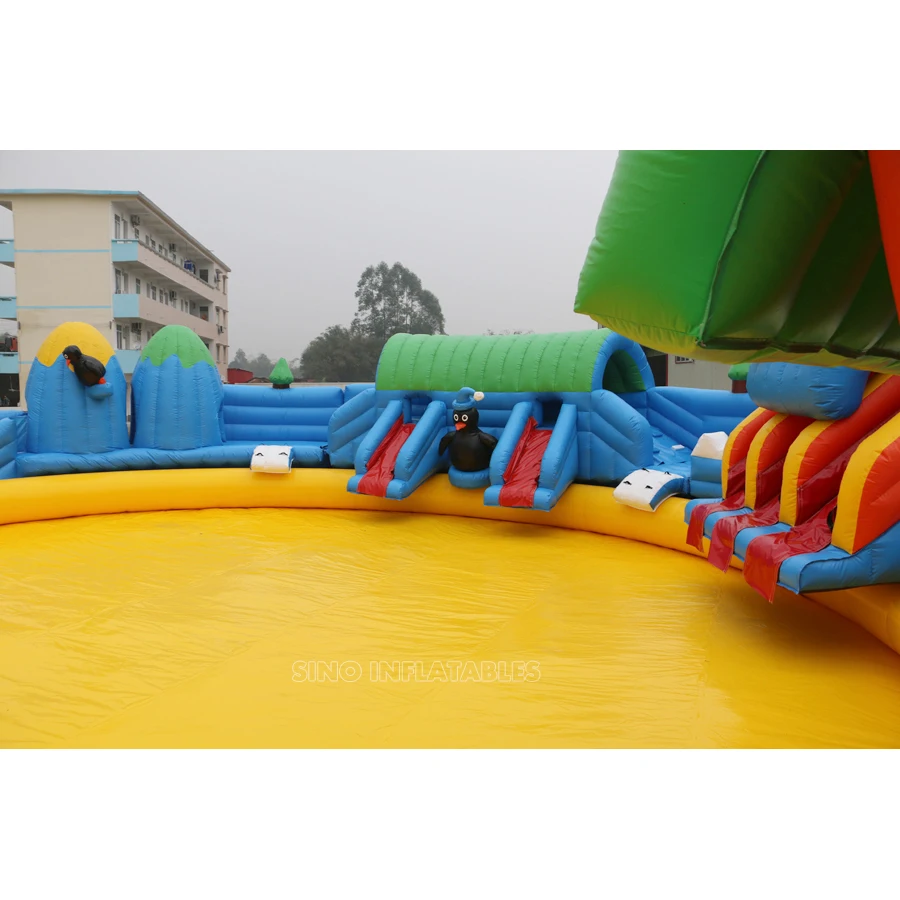 19m Dia. kids N adults inflatable water park on land with factory price for outdoor water activities above ground
