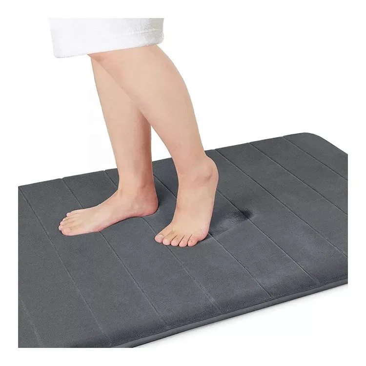 Water-absorbing Soft Custom Logo Foot Mat Solid Color Non-slip PVC Bathroom Floor Mat Bath Mat