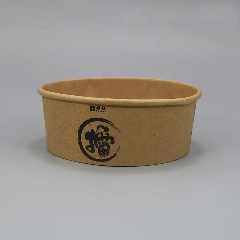 Wholesale round salad container disposable paper food packaging rice paper water bowl white paper bowl for sale